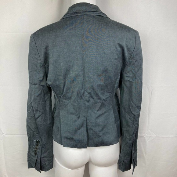 BCBGMAXAZRIA Jacket Womens Sz S Gray Lightweight Two Button Blazer Lined Pockets - Picture 4 of 8